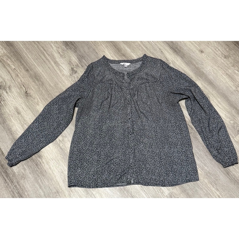 Women's Lauren Conrad floral long sleeve blouse work shirt office wear‎ large